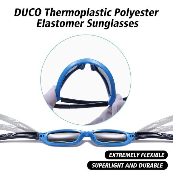 DUCO Polarized Kids Sunglasses with Strap for Boys Girls Youth Sports... - Picture 7 of 8